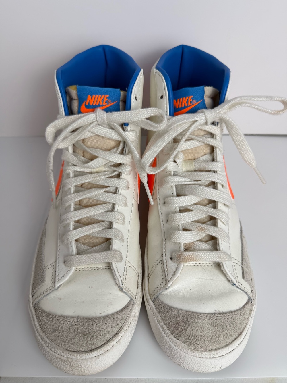 Nike Blazer Mid ‘77 Sail Total Orange Blue High Top Sneakers Women’s 9